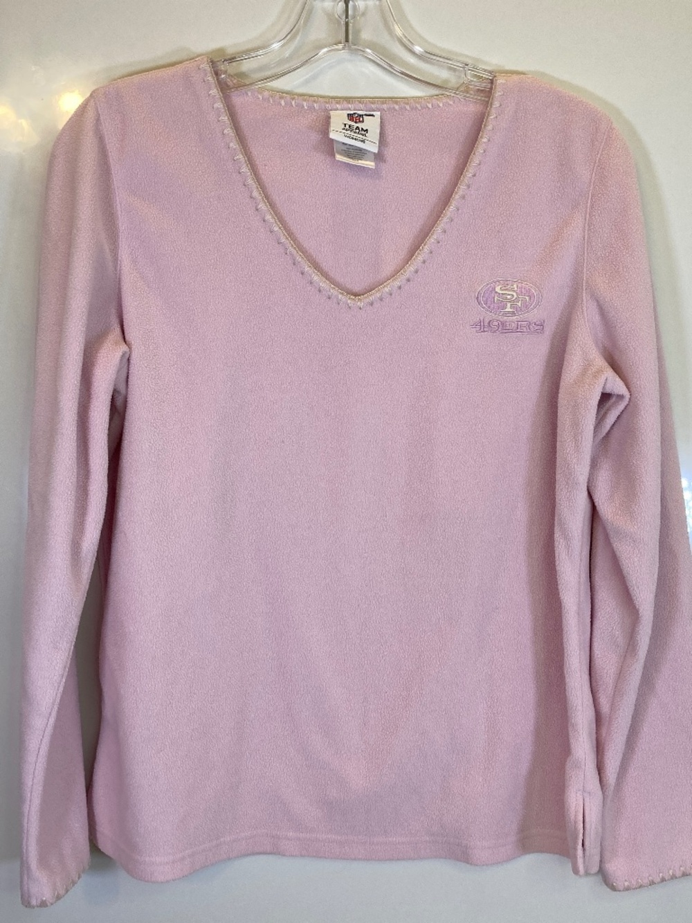 San Francisco 49ers Womens Long Sleeve Pink Shirt Sz M Embroidered Logo